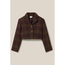 Veste Courte Carreaux Boutonnée