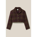 Veste Courte Carreaux Boutonnée