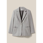 Veste Tailleur Gris Laine Mélangée