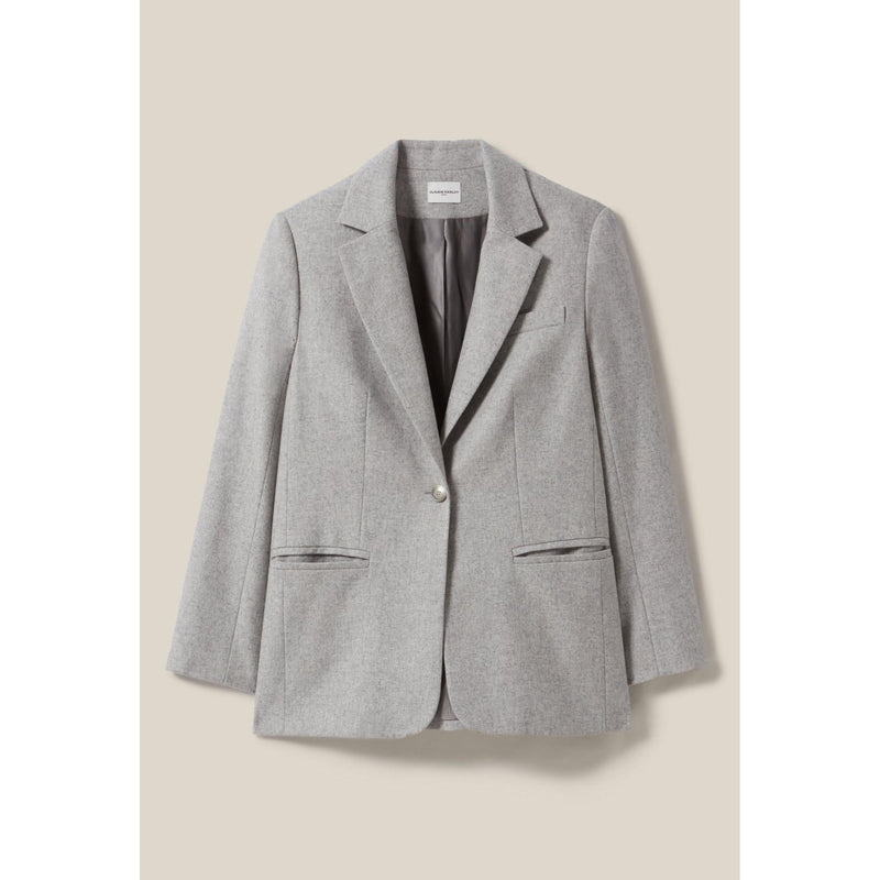 Chaqueta de traje gris de mezcla de lana
