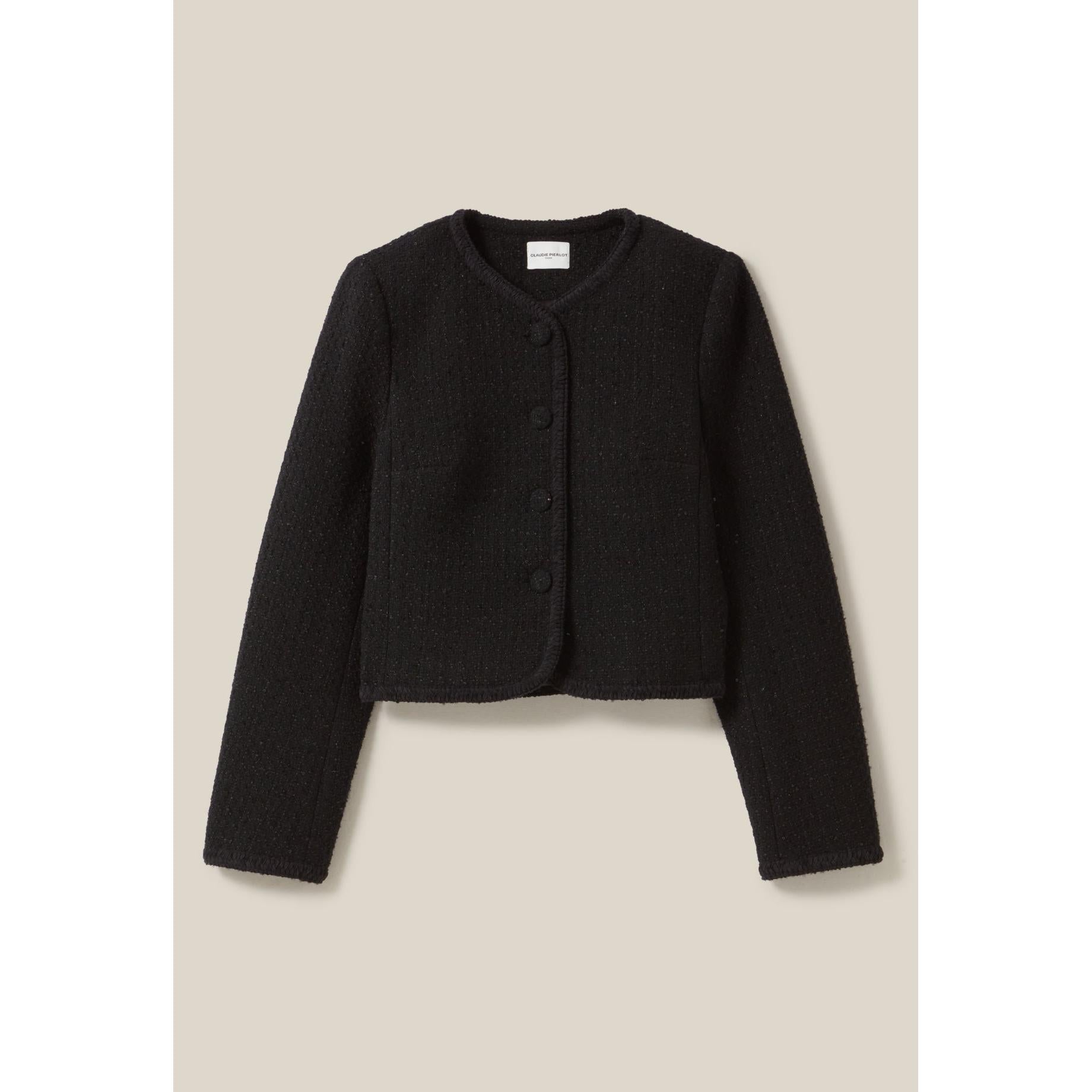 Claudie Pierlot - Black Straight Tweed Jacket