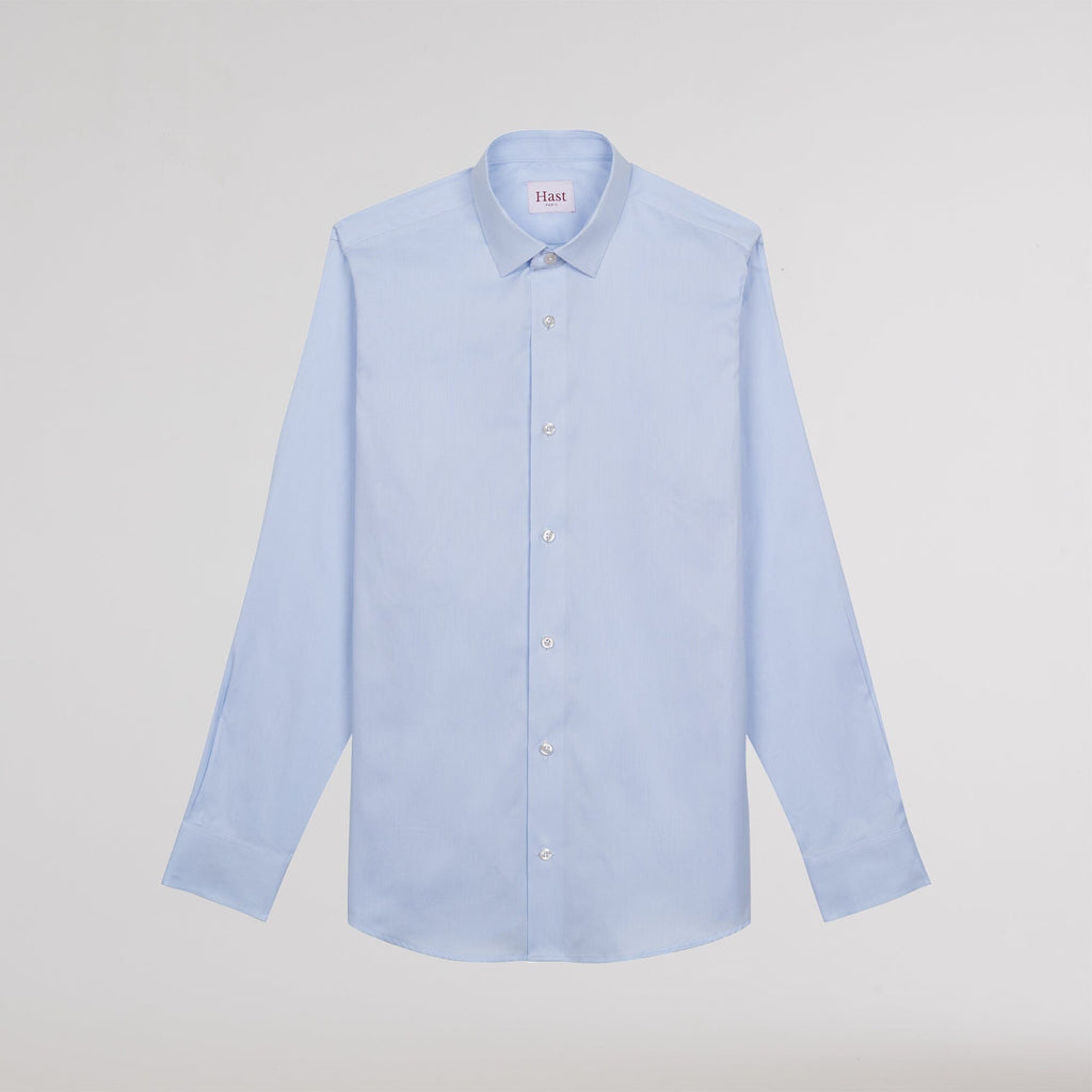 Chemise Cintrée En Popeline Double Retors À Fines Rayures Bleues
