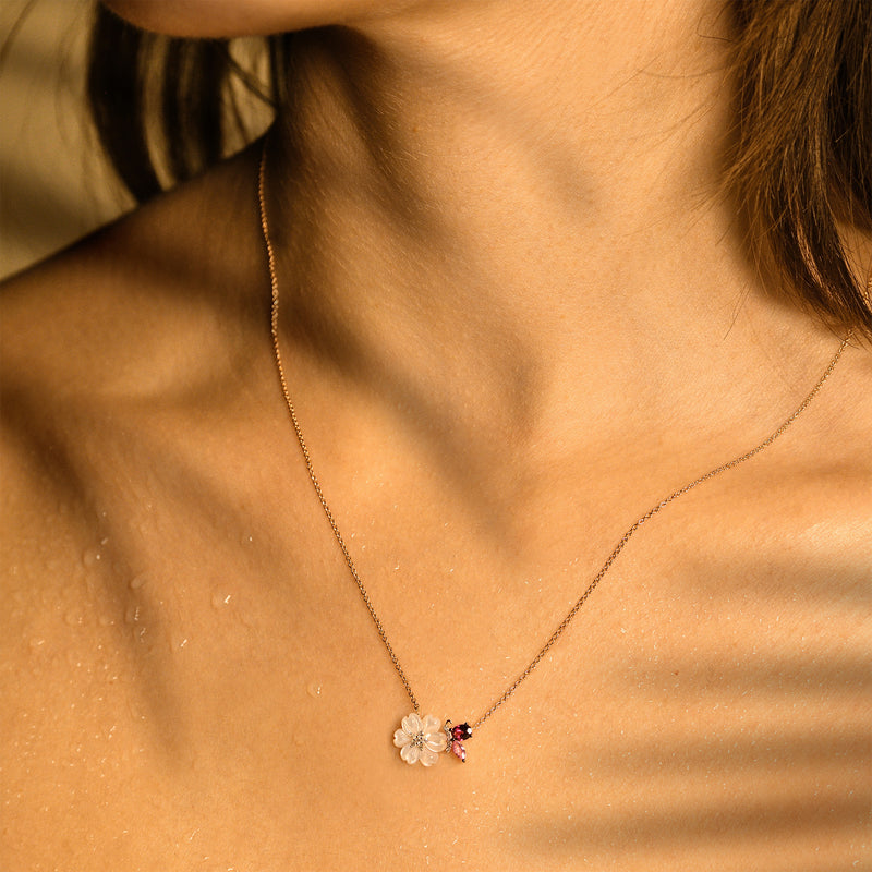 Collier "Dorothea" D0,047/13 Ps0,09/1 Rho0,26/1 Mop1,37/1 - Or Rose