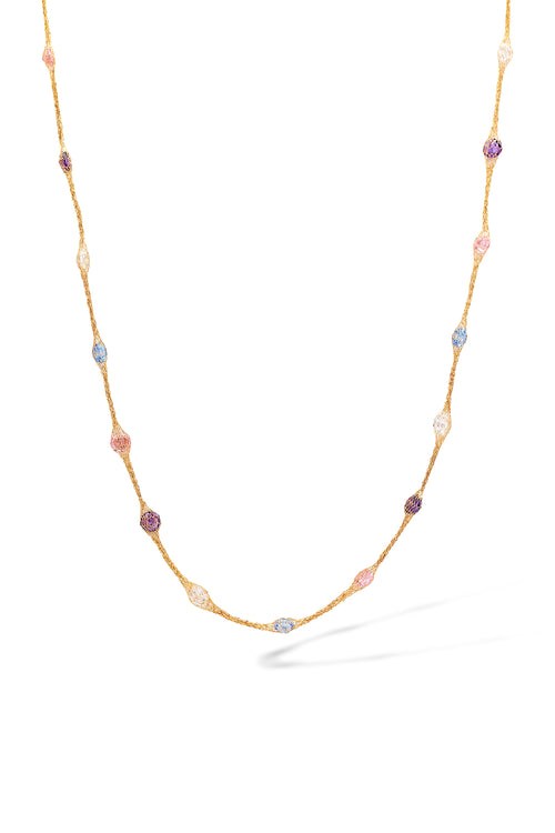Collier "Constellation Ovale Pastel" Or Jaune 375/1000 et Zirconium