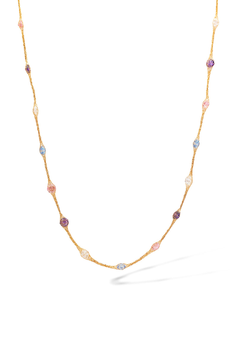 Collier "Constellation Ovale Pastel" Or Jaune 375/1000 et Zirconium