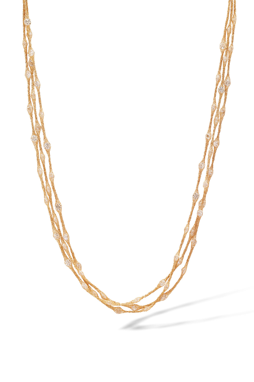 “Rain of Stars” Necklace 375/1000 Yellow Gold and Zirconium