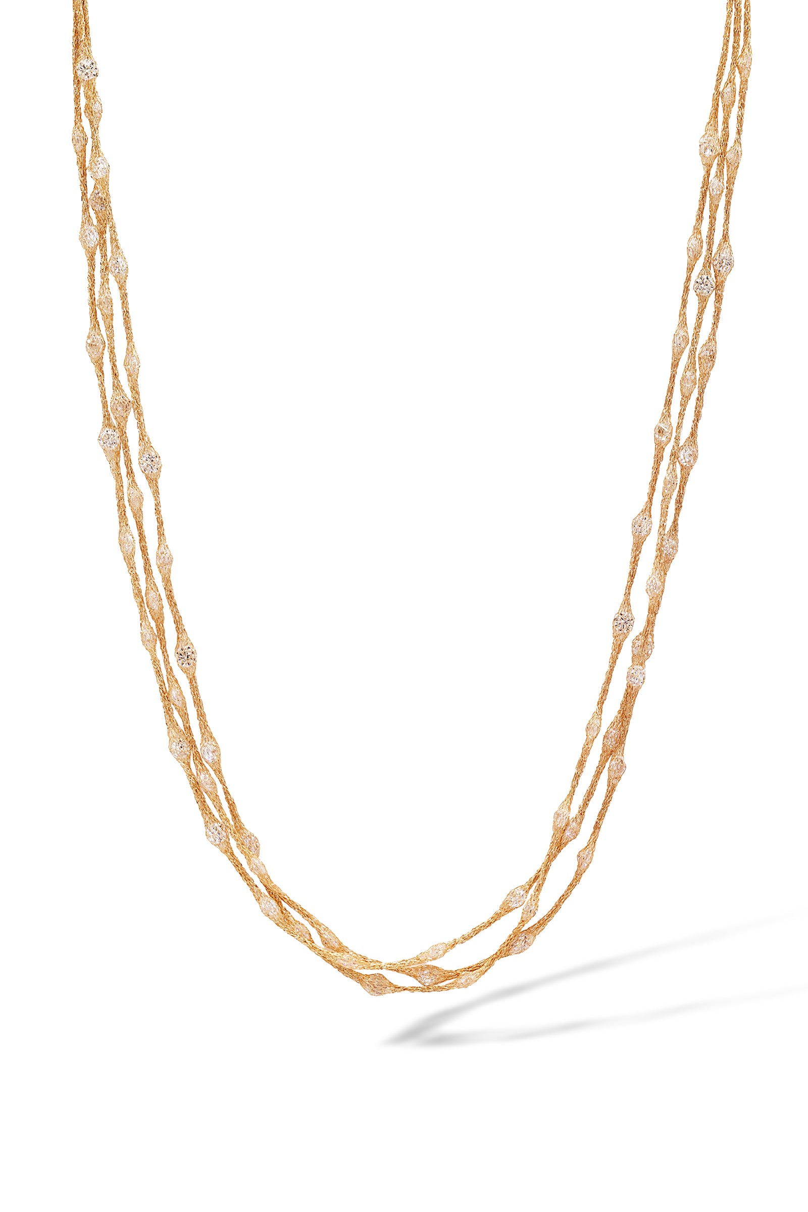 “Rain of Stars” Necklace 375/1000 Yellow Gold and Zirconium