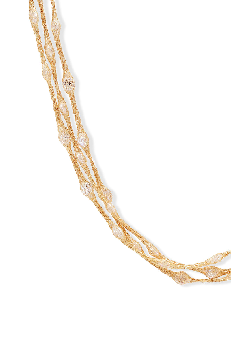 Collier "Pluie D'Étoiles" Or Jaune 375/1000 et Zirconium