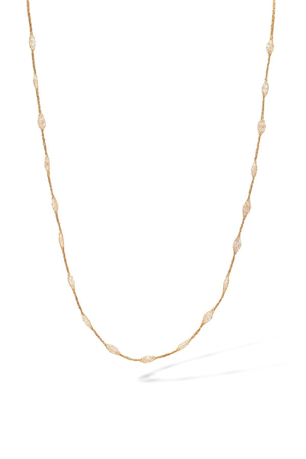 Halsband "Éclat D'Amande" gult guld 375/1000 och zirkonia