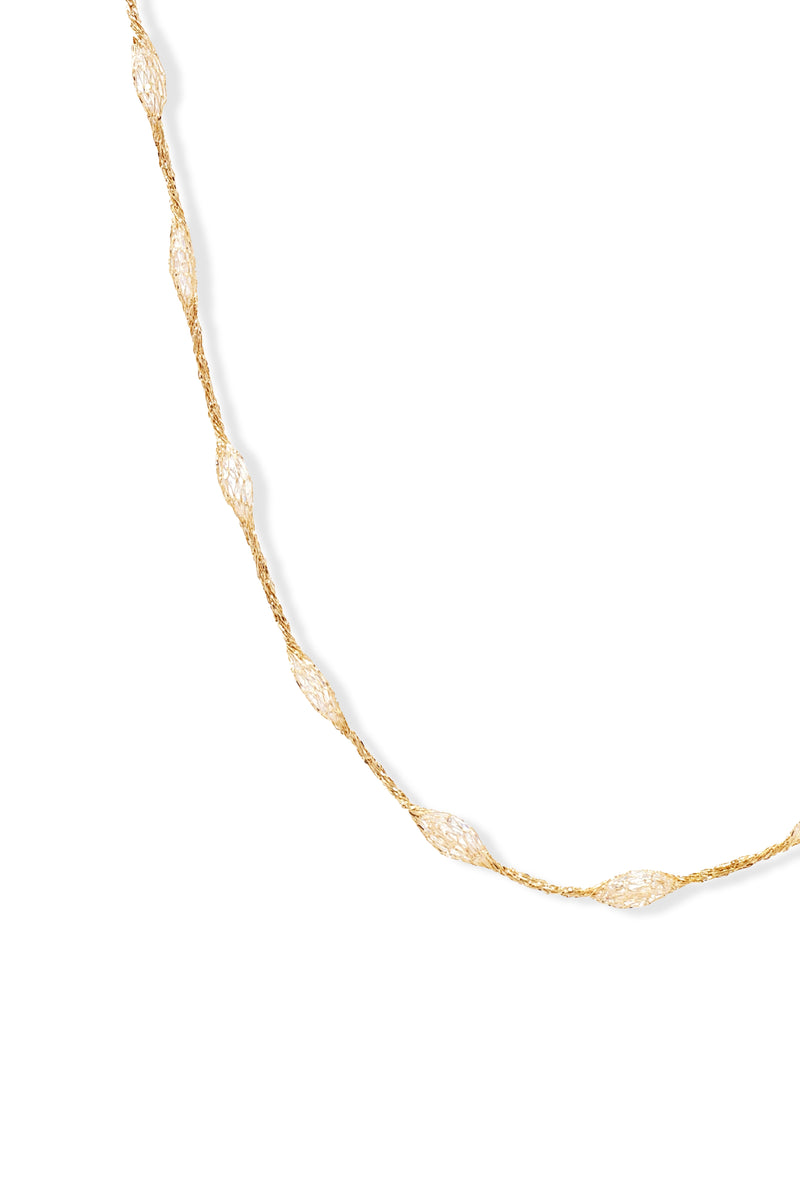 Collier "Éclat D'Amande" Or Jaune 375/1000 et Zirconium