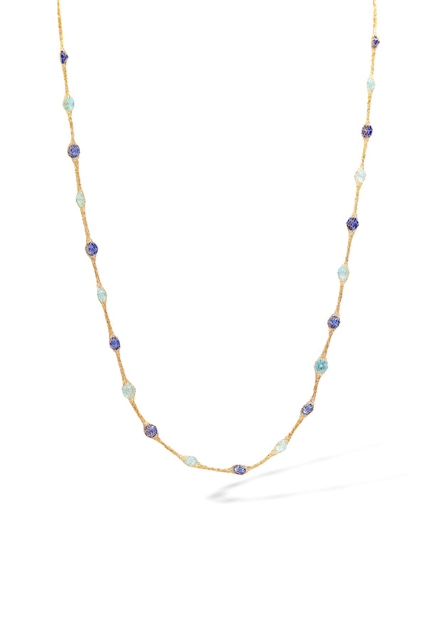 Collier "Constellation Ovale Lagon" Or Jaune 375/1000 et Zirconium