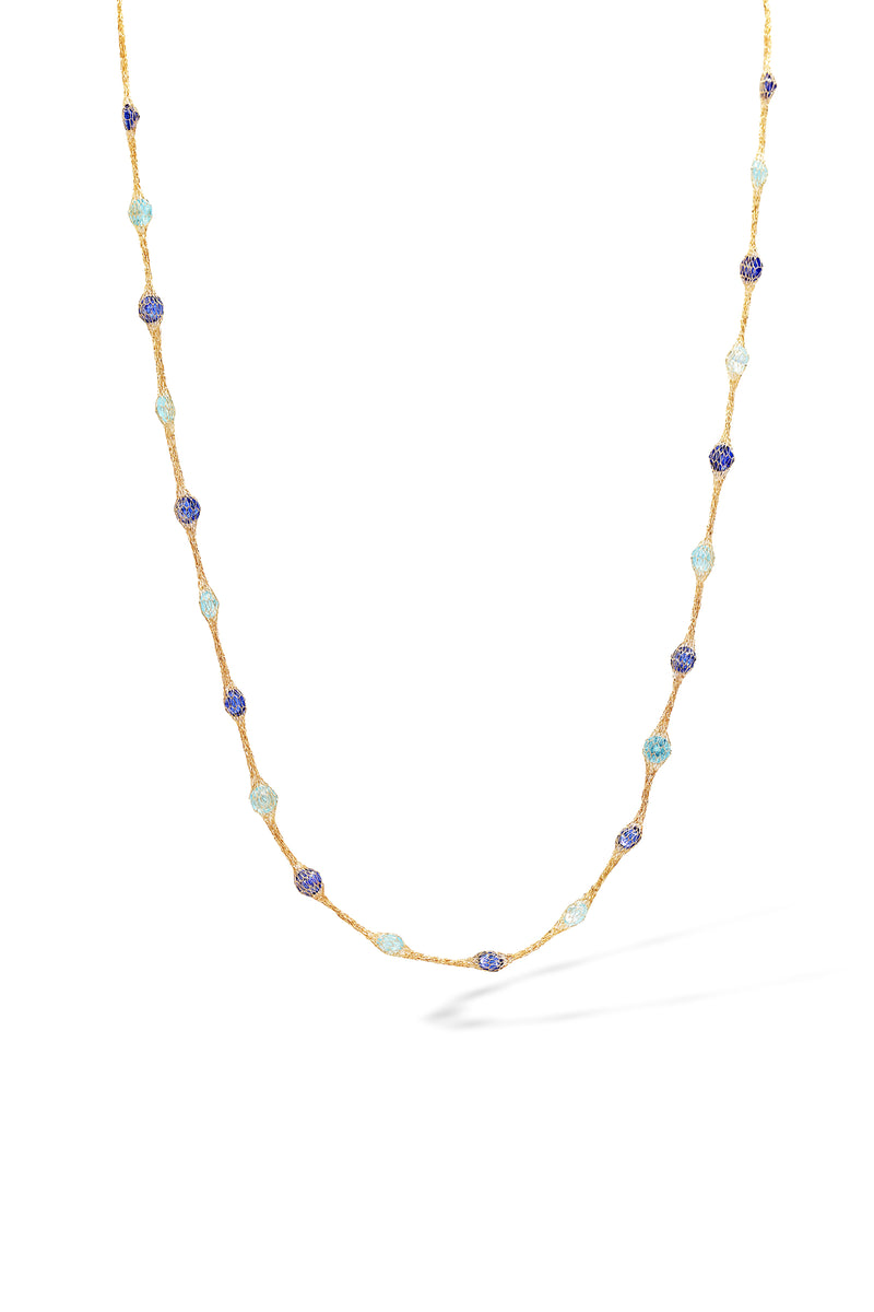 Collier "Constellation Ovale Lagon" Or Jaune 375/1000 et Zirconium