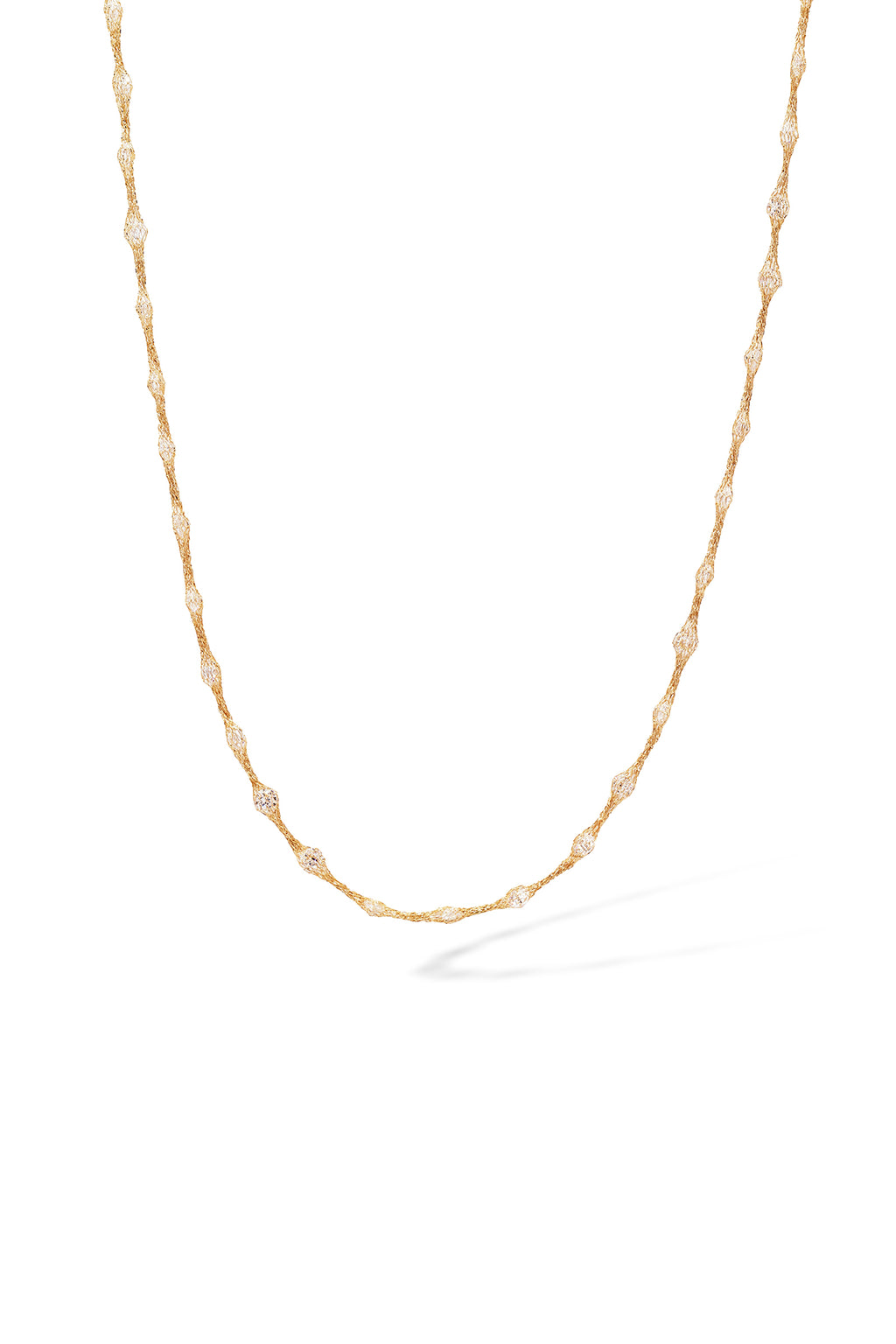 “Oval Constellation” Necklace 375/1000 Yellow Gold and Zirconium