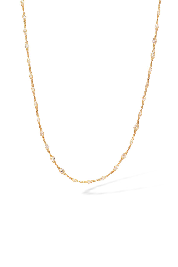 “Oval Constellation” Necklace 375/1000 Yellow Gold and Zirconium