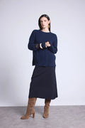 Pull Col Rond Oversize Cgiada - Bleu Marine - Femme