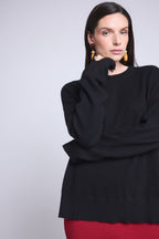Jersey oversize de cuello redondo Cgiada - Negro - Mujer