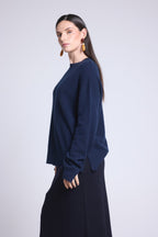 Pull Col Rond Oversize Cgiada - Bleu Marine - Femme