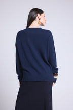 Pull Col Rond Oversize Cgiada - Bleu Marine - Femme