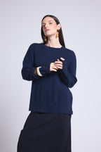 Jersey Cuello Redondo Oversize Cgiada - Azul Marino - Mujer