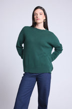 Maglione girocollo oversize Cgiada - Verde bottiglia - Donna - 100% Cashmere
