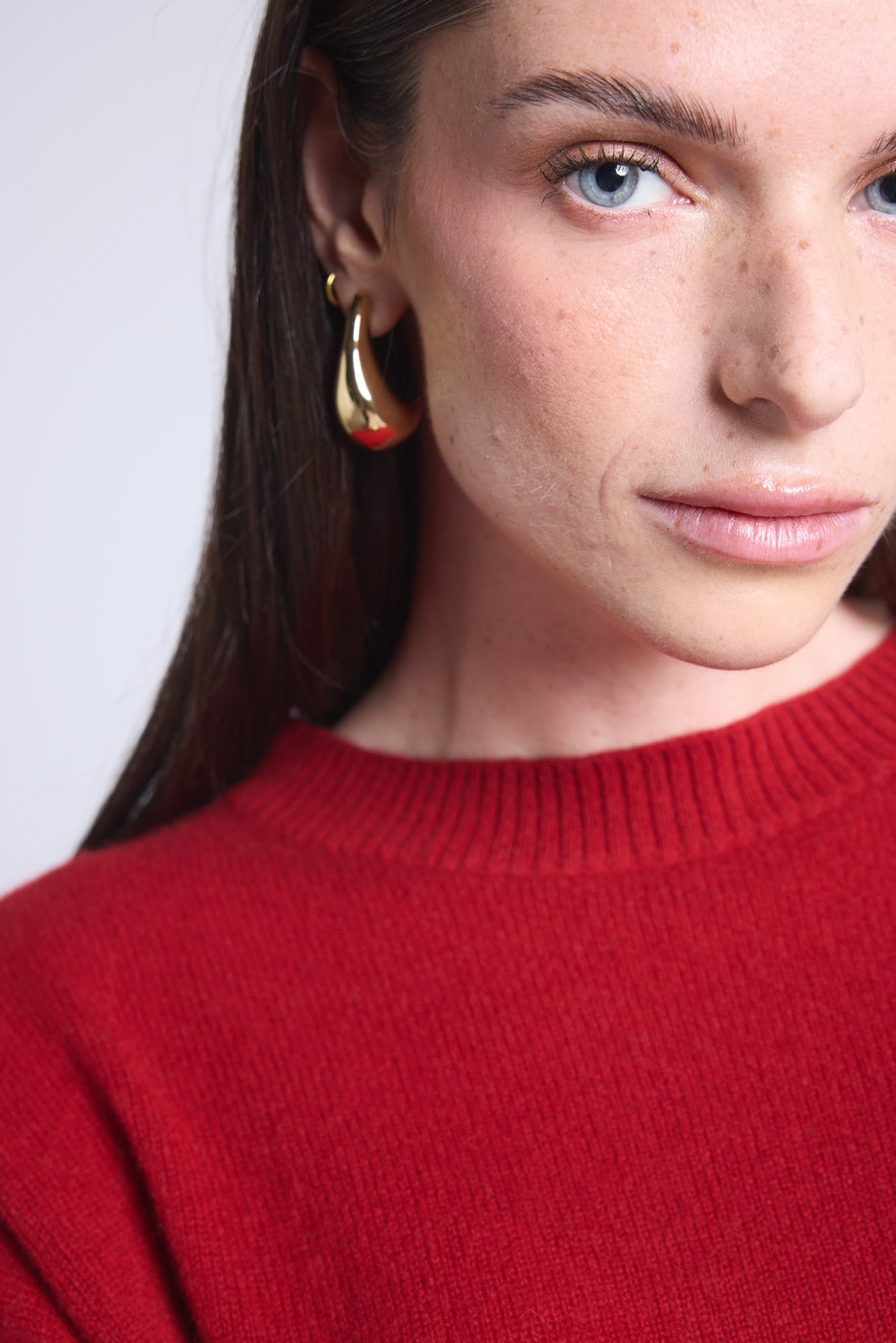 Jersey oversize de cuello redondo Cgiada - Rojo burdeos - Mujer