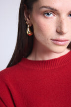 Jersey oversize de cuello redondo Cgiada - Rojo burdeos - Mujer