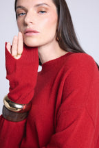 Jersey oversize de cuello redondo Cgiada - Rojo burdeos - Mujer