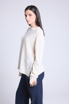 Pull Col Rond Oversize Cgiada - Blanc - Femme