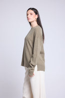 Cgiada Oversized Round Neck Sweater - Khaki Green - Women