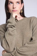 Cgiada Oversized Round Neck Sweater - Khaki Green - Women