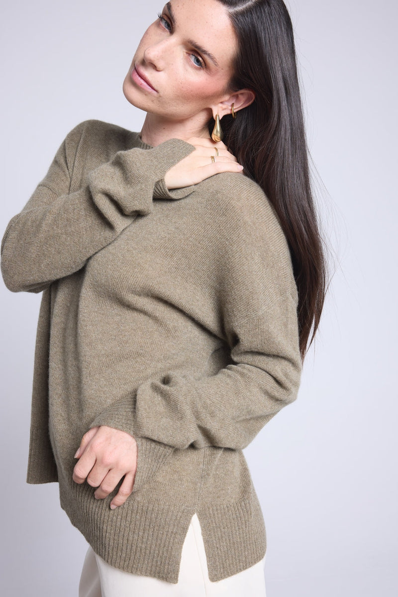 Cgiada Oversized Round Neck Sweater - Khaki Green - Women