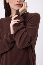 Jersey Cuello Redondo Oversize Cgiada - Marrón Chocolate - Mujer - 100% Cachemira