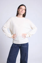 Pull Col Rond Oversize Cgiada - Blanc - Femme