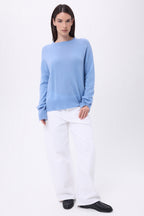 Pull Col Rond Oversize Cgiada - Bleu Clair - Femme