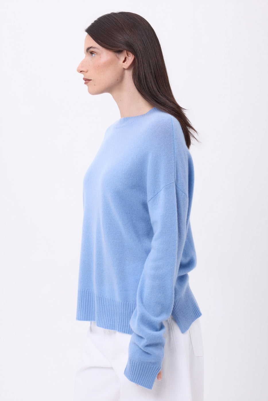 Pull Col Rond Oversize Cgiada - Bleu Clair - Femme