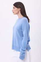 Pull Col Rond Oversize Cgiada - Bleu Clair - Femme