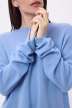 Pull Col Rond Oversize Cgiada - Bleu Clair - Femme