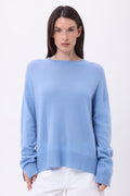 Pull Col Rond Oversize Cgiada - Bleu Clair - Femme