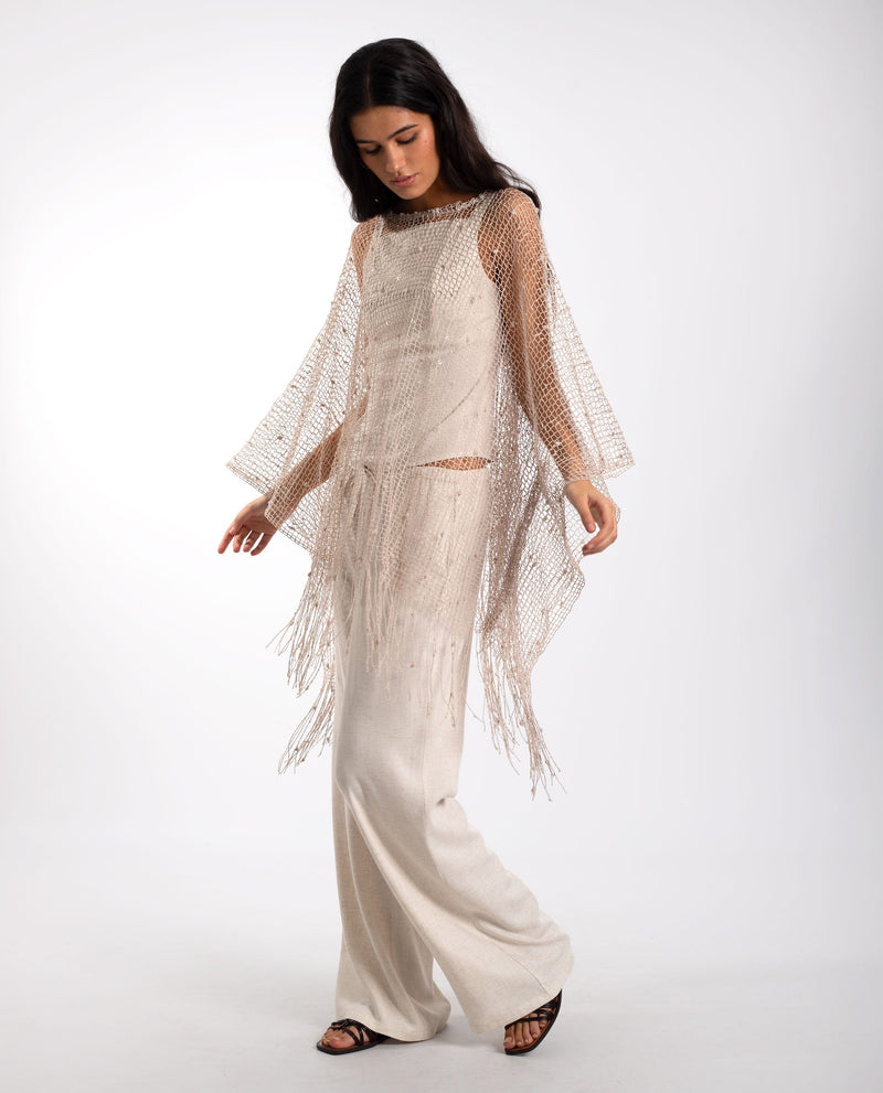 Cape Crochet Anna - Taupe