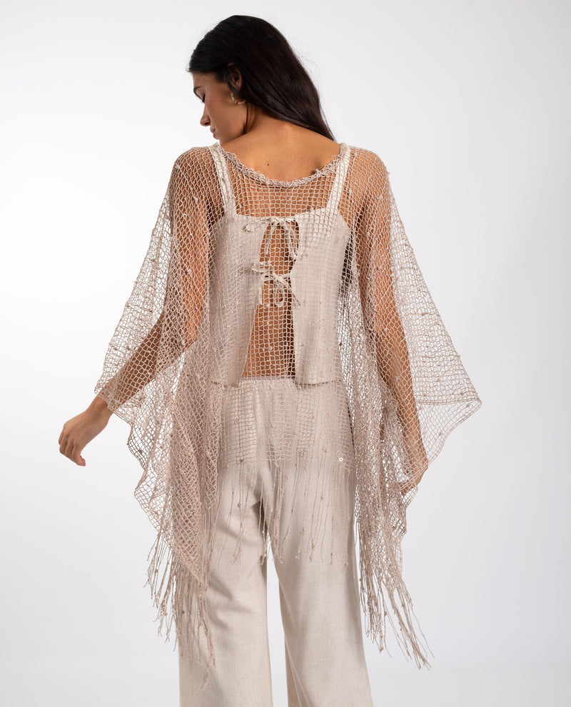 Cape Crochet Anna - Taupe