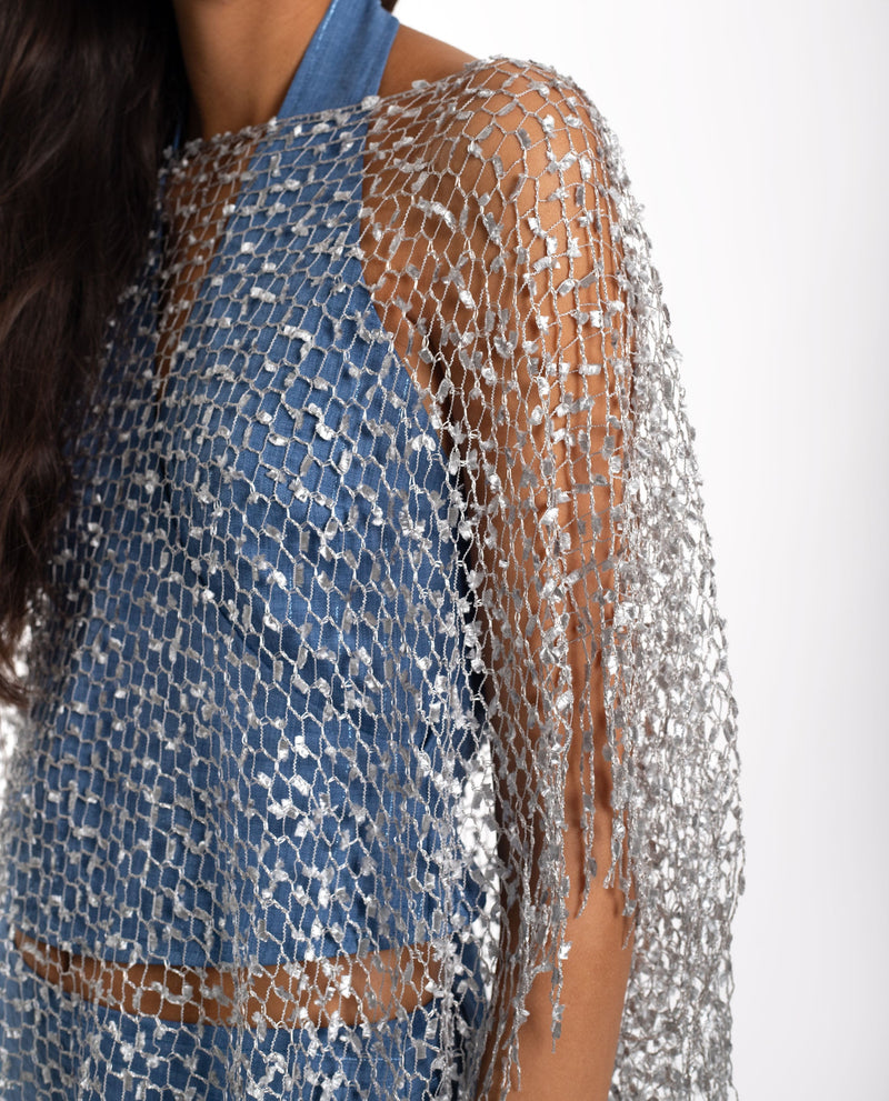 Cape Crochet Bella - Argent