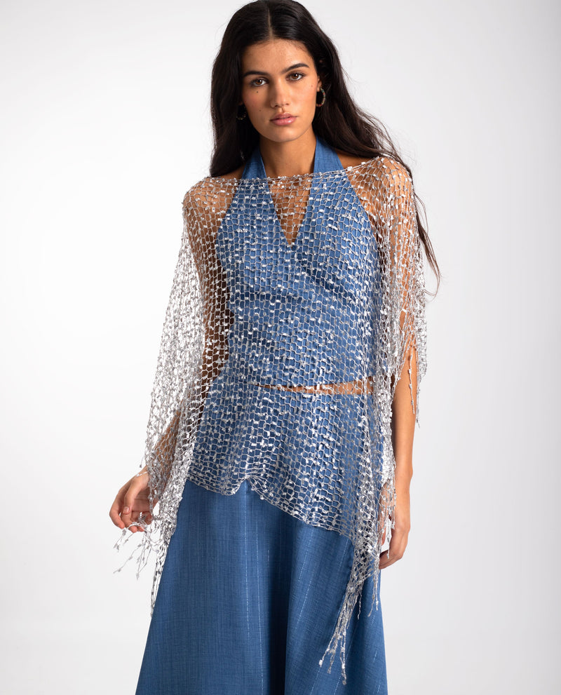 Cape Crochet Bella - Argent