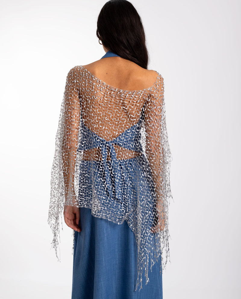 Cape Crochet Bella - Argent