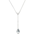 Collier "Goutte D'Azur 0,35Ct/1" Or Blanc 375/1000 Et Topaze