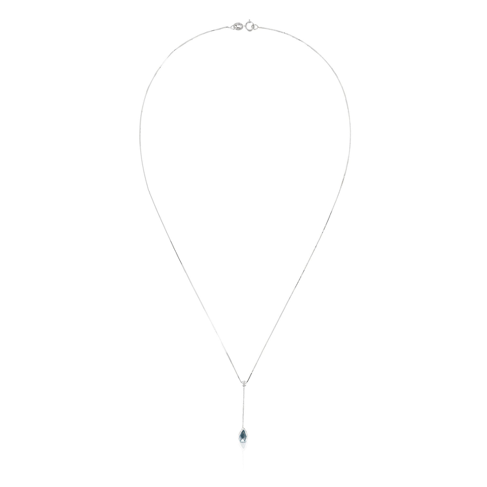 Collar “Goutte D’Azur 0.35Ct/1” Oro blanco 375/1000 y topacio