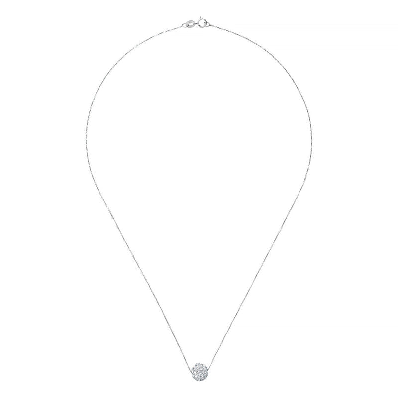 Collier "Bulle De Crystal" Or Blanc 375/1000