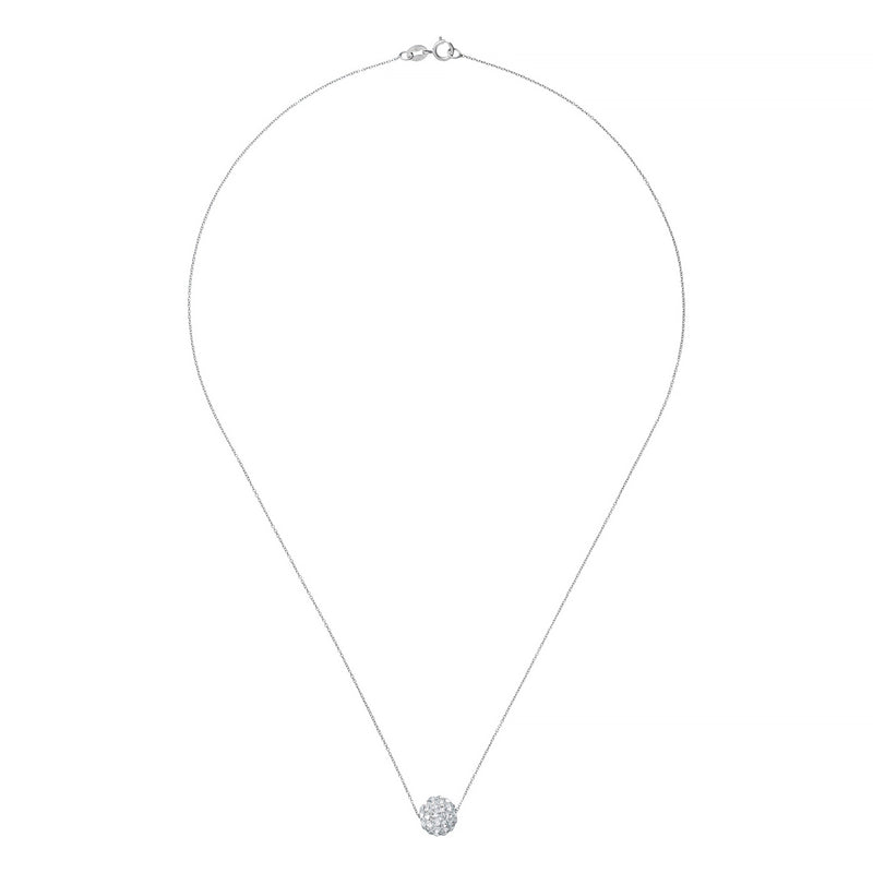 Collier "Bulle De Crystal" Or Blanc 375/1000