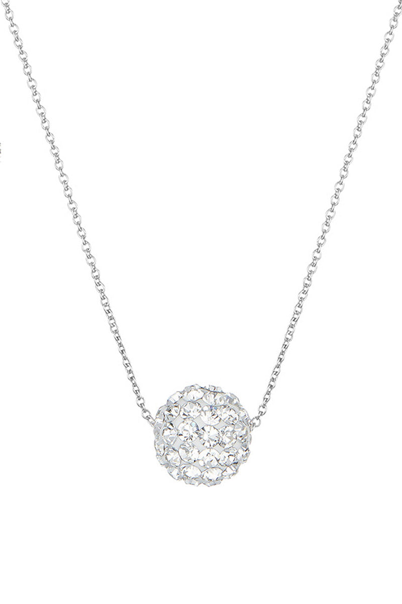 Collier "Bulle De Crystal" Or Blanc 375/1000