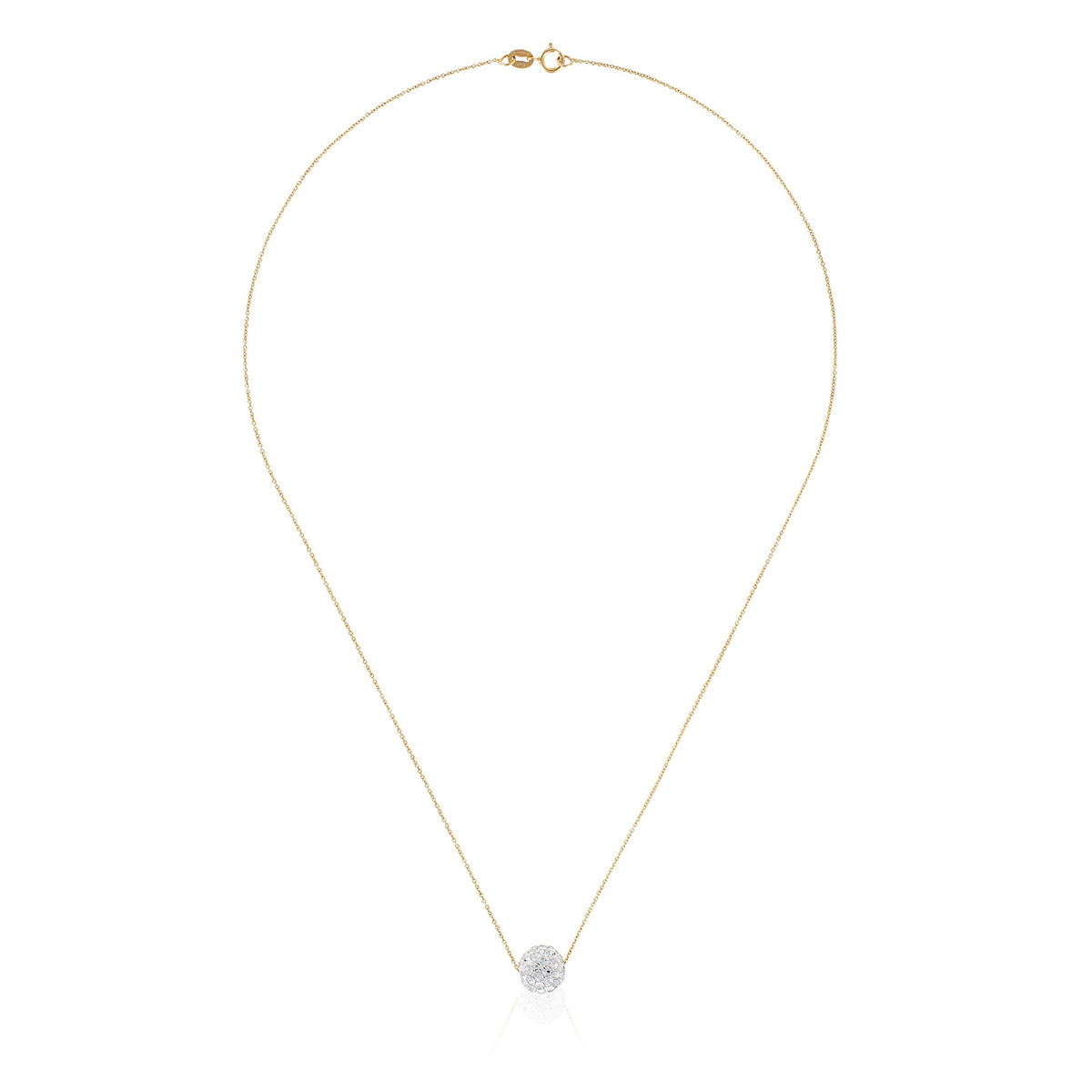 Collier "Bulle De Crystal" Or Jaune 375/1000 Et Zirconium