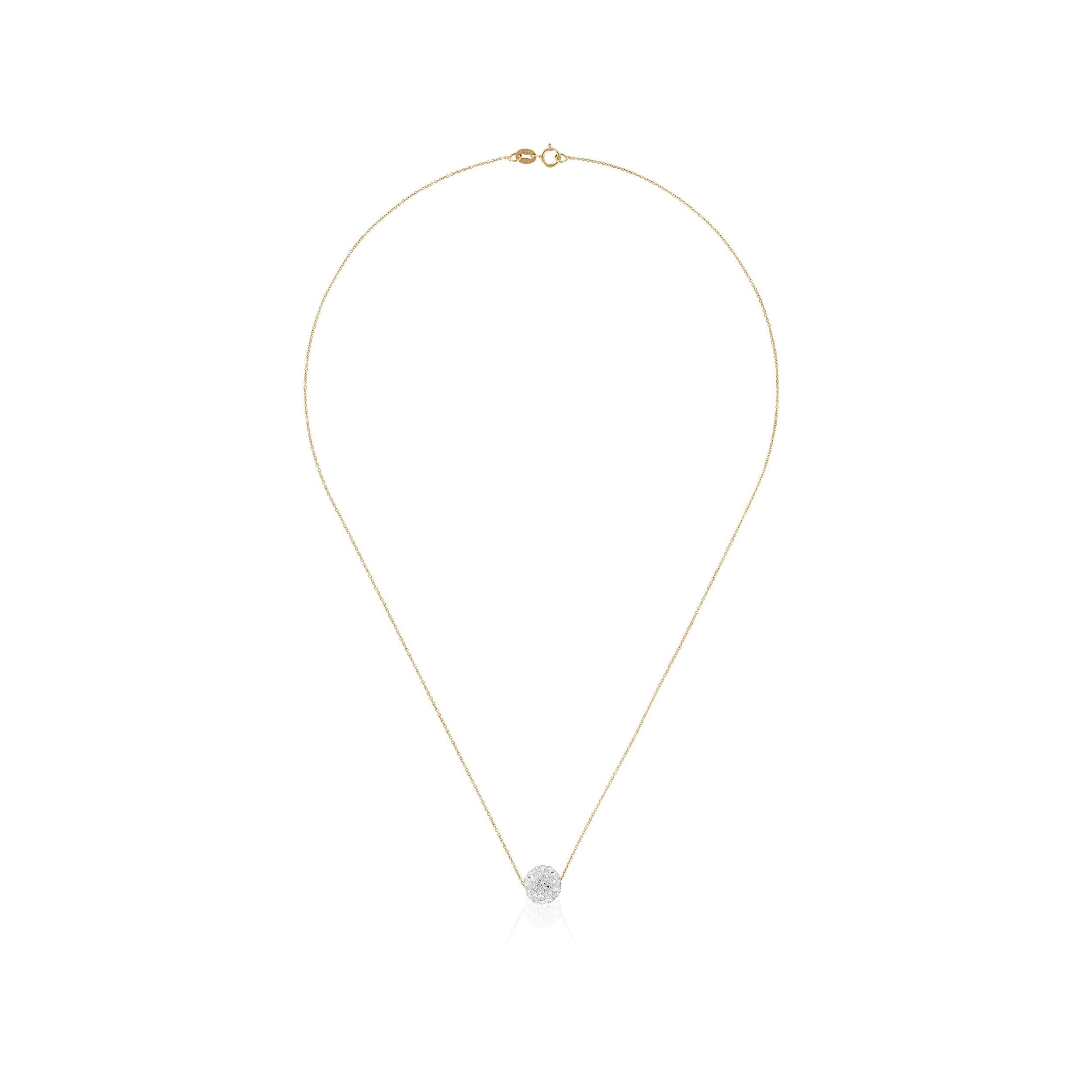 Collier "Bulle De Crystal" Or Jaune 375/1000 Et Zirconium
